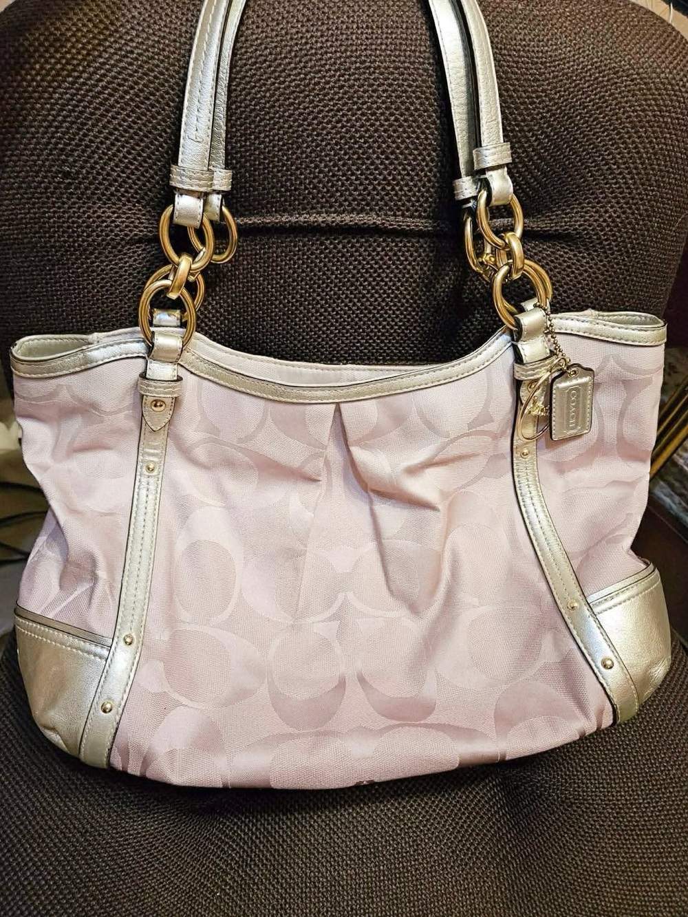 Coach Ombré Signature Shoulder Bag with Metallic Trim
